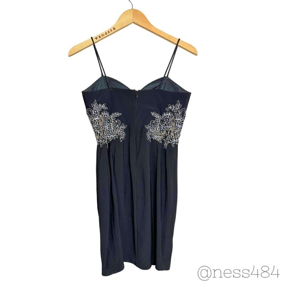 Blondie Nites by Davy Rags Black Beaded Embellished Dress Size 6/7‎ - Picture 2 of 6